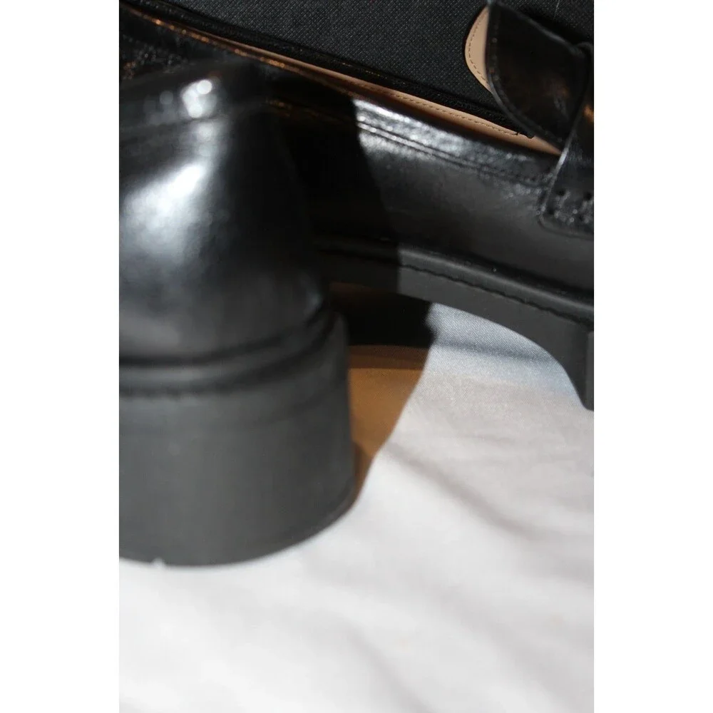 COACH WOMEN'S LEAH LEATHER LUG SOLE PLATFORM LOAFER BLACK NIB SZ 7